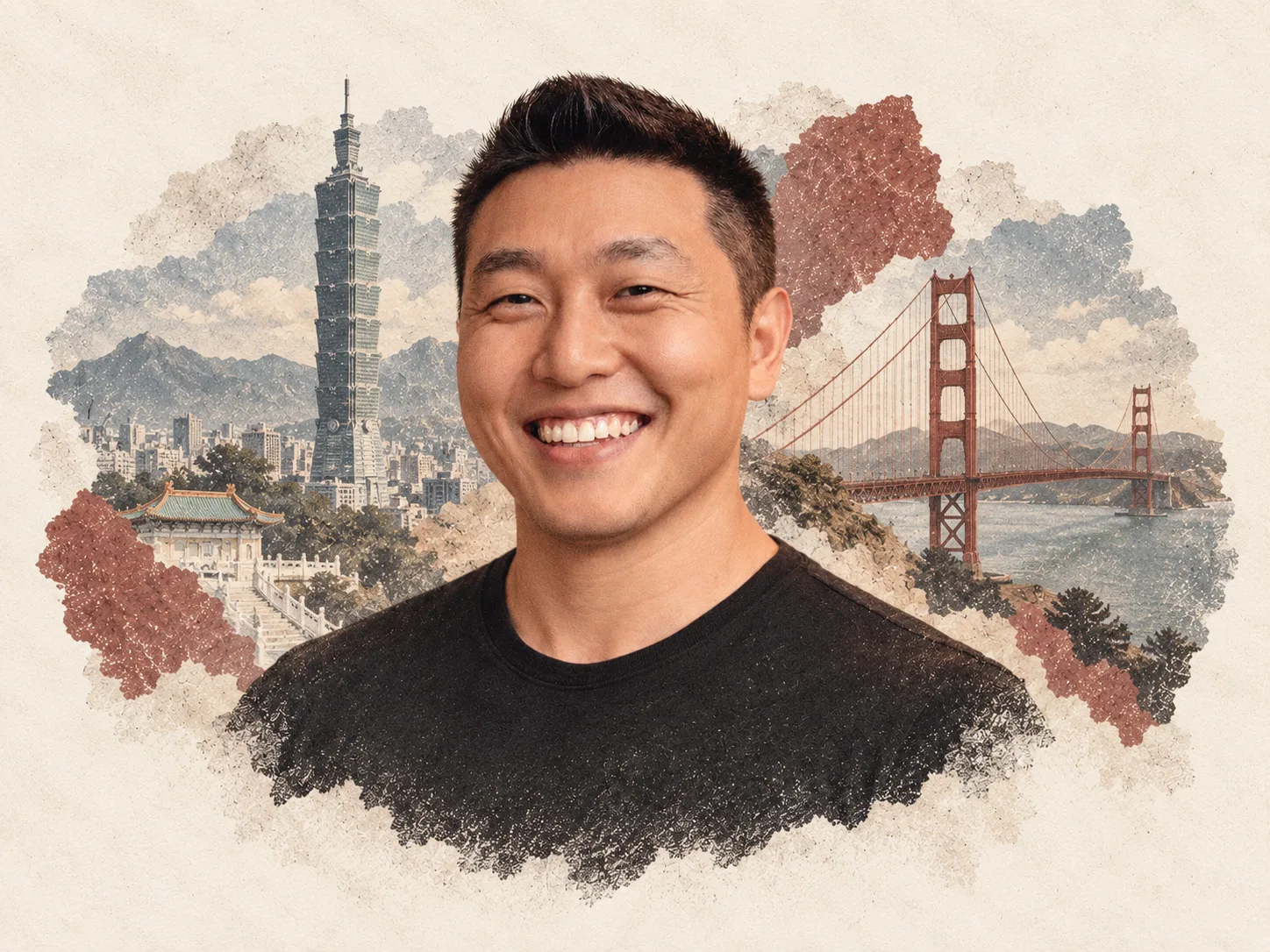 Michael Koh in a paper-cut portrait.